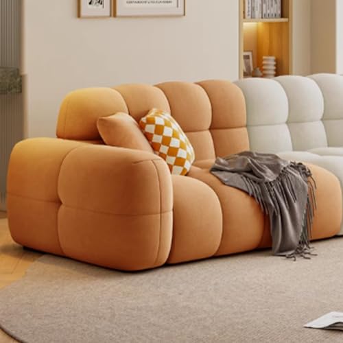 Canapé moderne en forme de nuage à bulles, touffeté et confortable, 2 places profondes, élégant en guimauve, pour salon, appartement, chambre à coucher, orange, 3-2 m