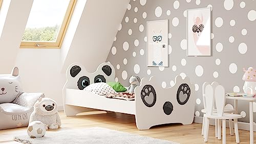 Lit Enfant Chat ou Panda| avec Rangement et Tiroir | 140×70 cm ou 160x80 cm | Lits pour Enfants | avec Un Matelas et Un Cadre