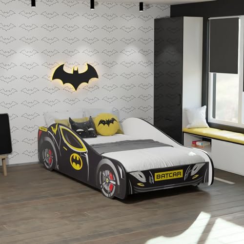 Lit pour enfant BATMAN | avec sommier et matelas | Super Héros | 140x70 |