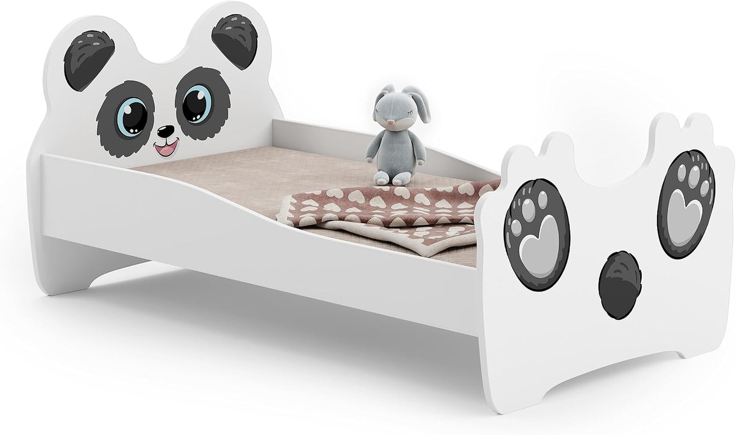 Lit Enfant Chat ou Panda| avec Rangement et Tiroir | 140×70 cm ou 160x80 cm | Lits pour Enfants | avec Un Matelas et Un Cadre